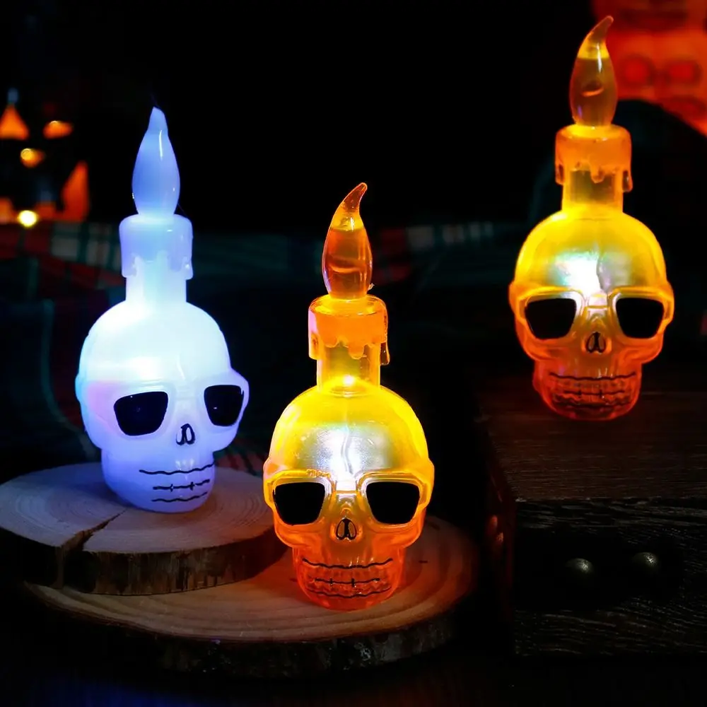 Kolorowe światło wiatrowe na Halloween Jack-o'-lantern Wodoodporna lampka nocna z czaszką Odporna na zużycie straszna atmosfera