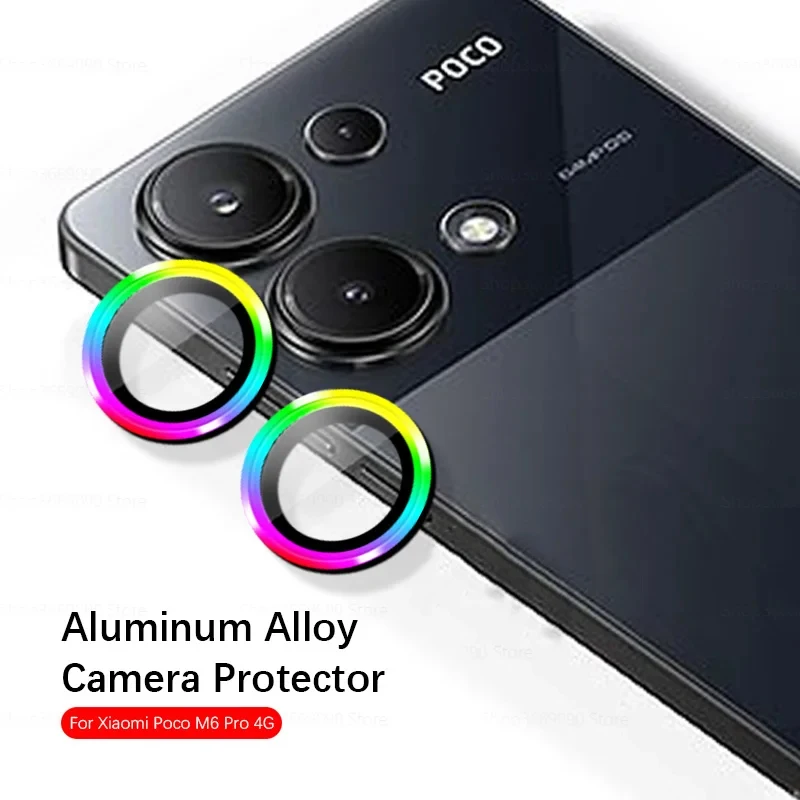 

Poko Metal Frame Ring Case Camera Protector Cover For Xiaomi Poco M6 Pro M6pro 4G Aluminum Alloy Lens Protective Glass