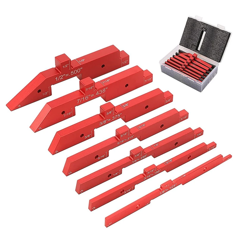 7Pcs Aluminum Precision Setup Blocks Height Gauge Set For Router Table Saw Accessories And Angle Woodworking Set Up