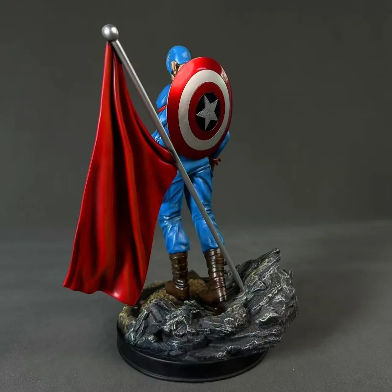 35 سنتيمتر المنتقمون الشكل كابتن أمريكا الراتنج أنيمي جمع نموذج سطح المكتب زخرفة زينة هدايا العيد ألعاب أطفال