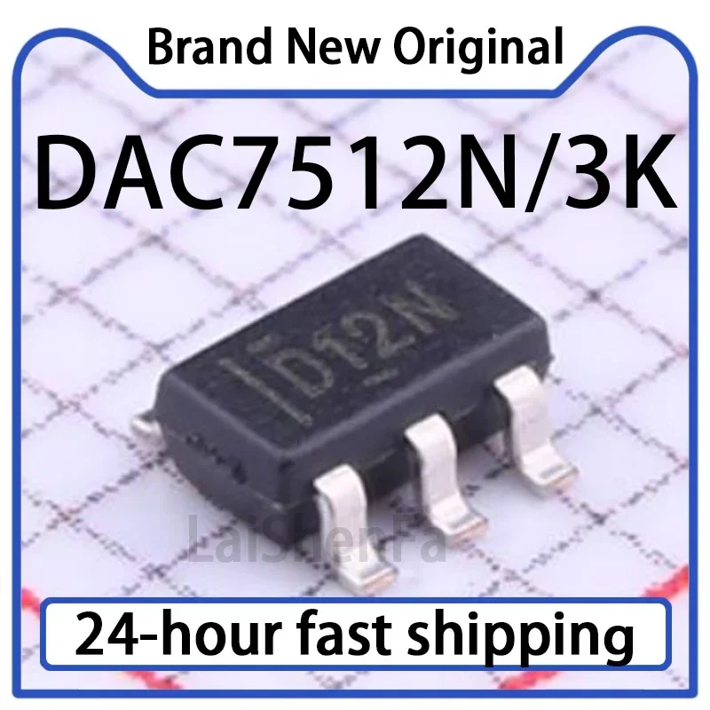 1PCS DAC7512N/3K SOT-23-6 12 Bit Serial Input Analog-to-digital Converter Chip Stock