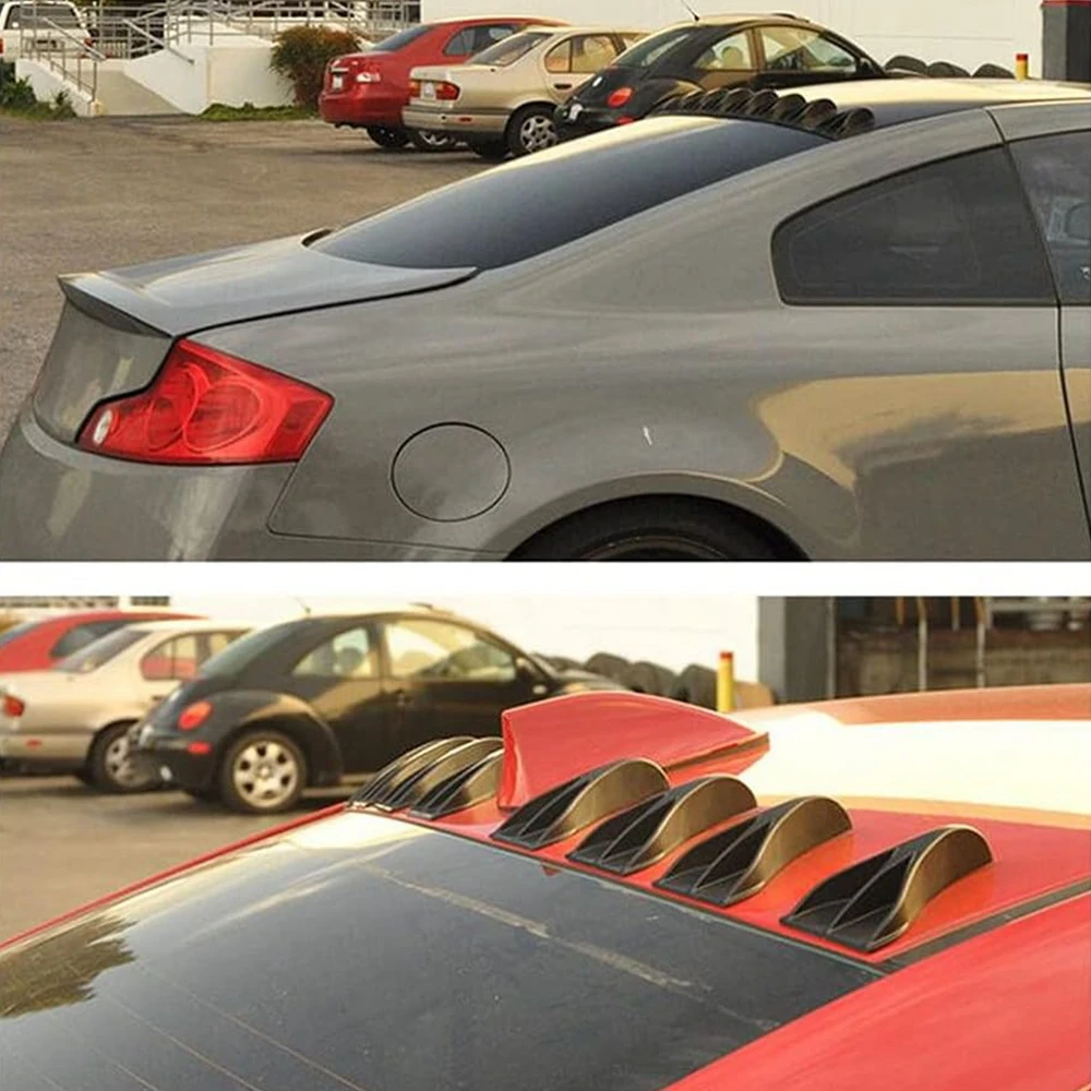 1Pcs/10Pcs Car Roof Shark Fins Spoiler, Carbon Fiber Universal Shark Fin Diffuser Vortex Generator Exterior Antenna Decoration