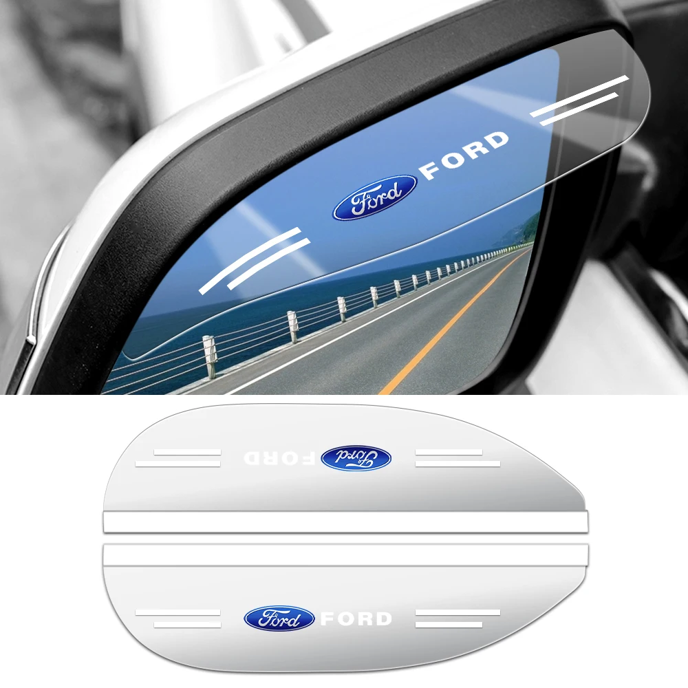 

2Pcs Car Rearview Mirror Rain Eyebrow Rainproof Cover Sticker For Ford STLINE Fiesta Mondeo Fusion Escape Edge Ecosport Kuga