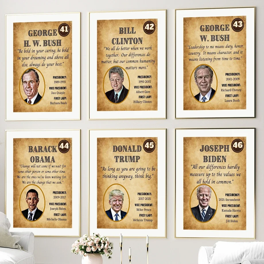 American Modern President Quotes Wall Art Canvas Painting Nordic Posters And Prints Vintage Wall Pictures For Living Room Decor