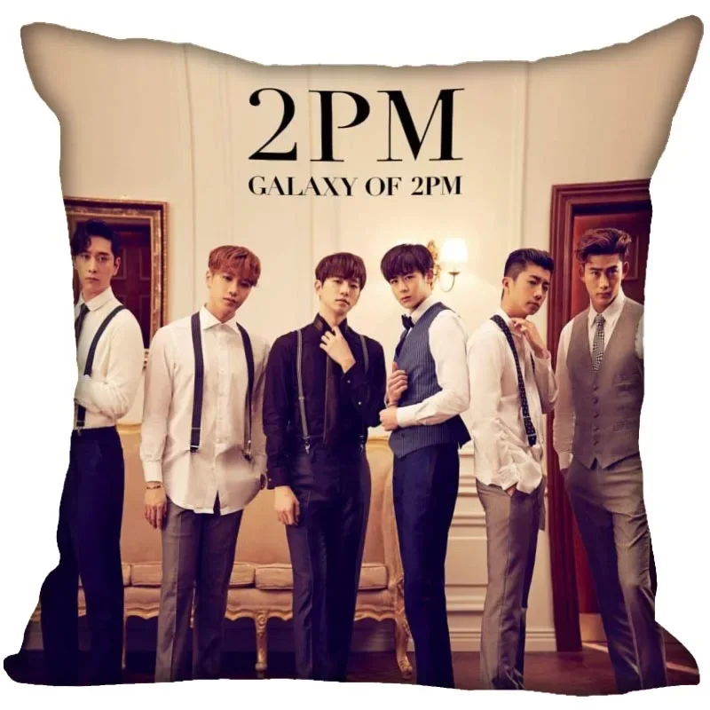 Custom 2PM KPOP Pillow Case Home Decorative Pillows Cover Invisible Zippered Throw PillowCases 45X45cm 0216