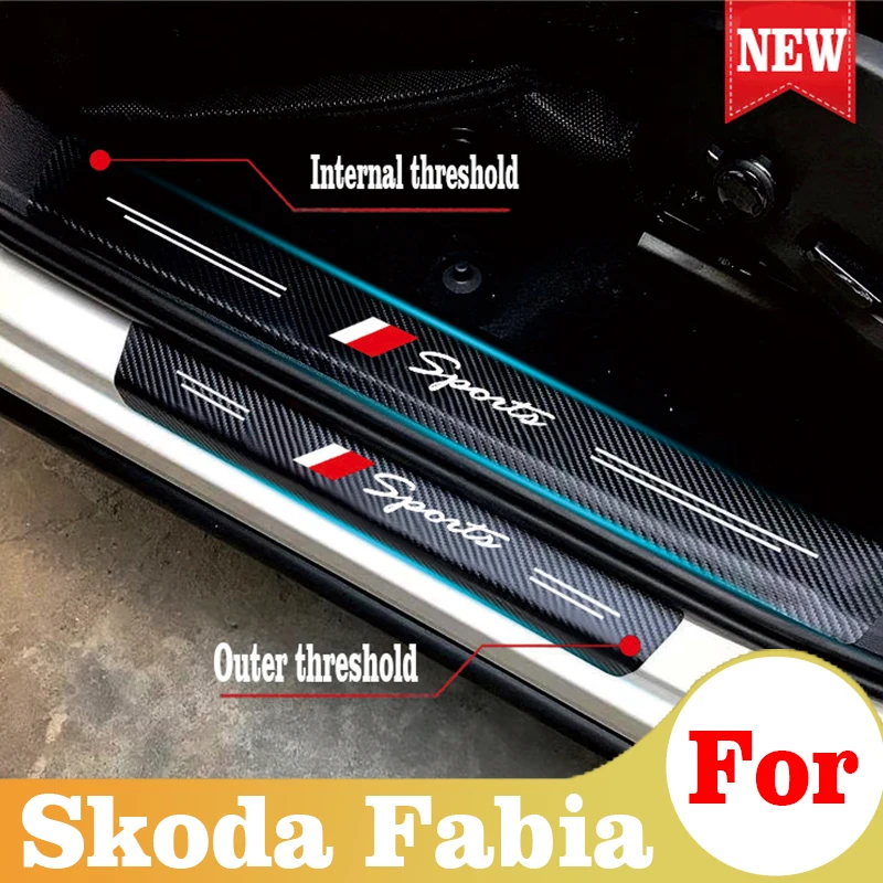 

Car Protective Film Stickers For Skoda Fabia 2001-2022 Car Welcome Pedal Threshold Strip Back Trunk Applique Styling Accessories