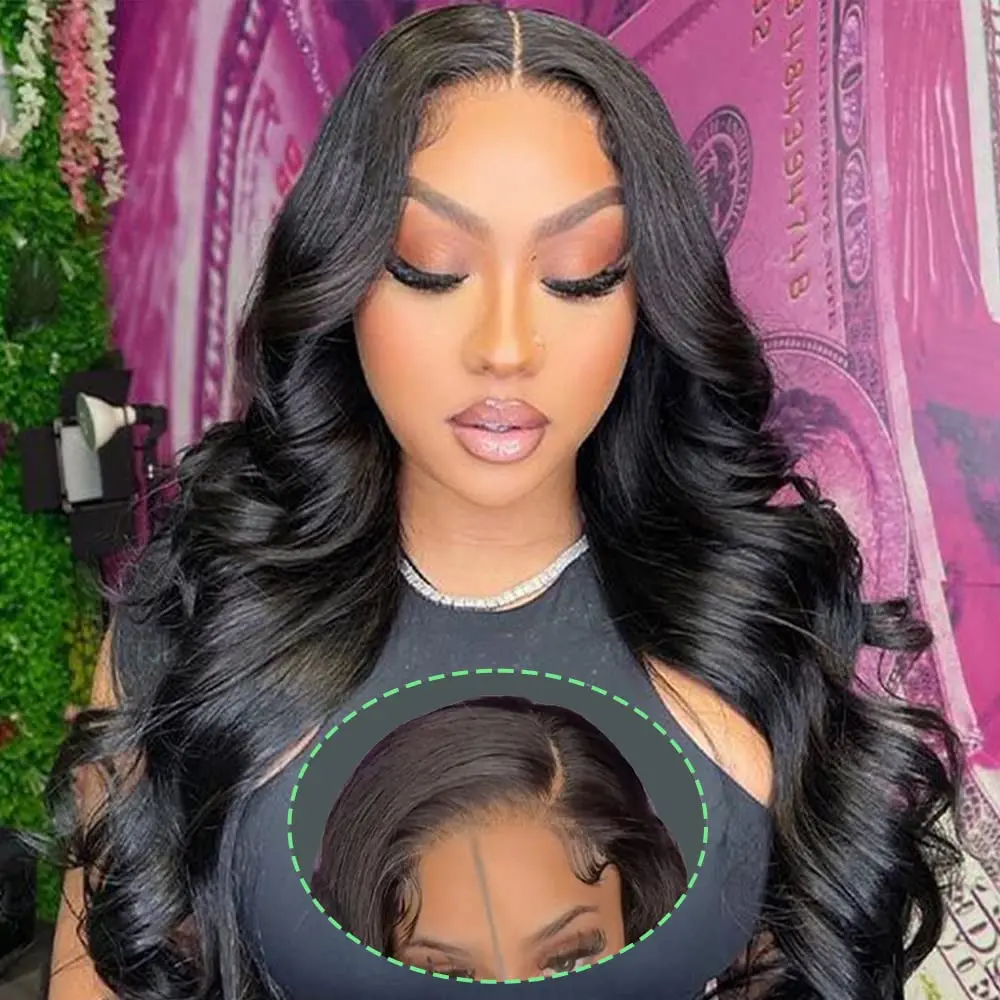 Virgin Human Hair Glueless HD Transparent Pre Cut Lace Frontal Wig Brazilian 4x6 5x5 Wear and Go Body Wave Lace Closure Wig Sale