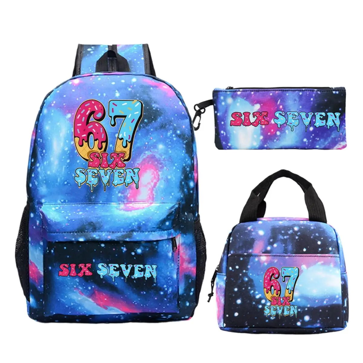 

3 шт./компл., рюкзак Six Seven Italian Brainrot, чехол для ручки, набор сумок для обеда, школьный рюкзак с героями мультфильмов, учебные принадлежности, подарки на день рождения