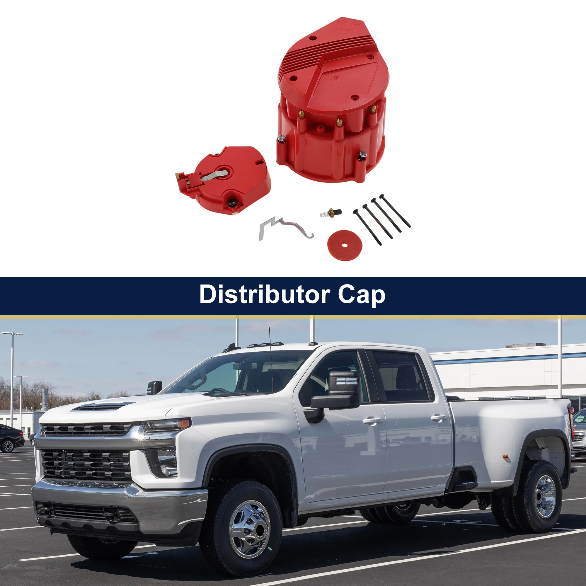 

Крышка распределителя зажигания автомобиля UXCELL для Chevy для Ford Red Metal, 1 комплект