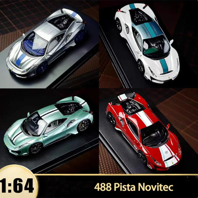 

1:64 Scale 488 Pista Novitec Sports Car Simulated Alloy Car Model Static Display Collectible Toy Gift Souvenir Decoration