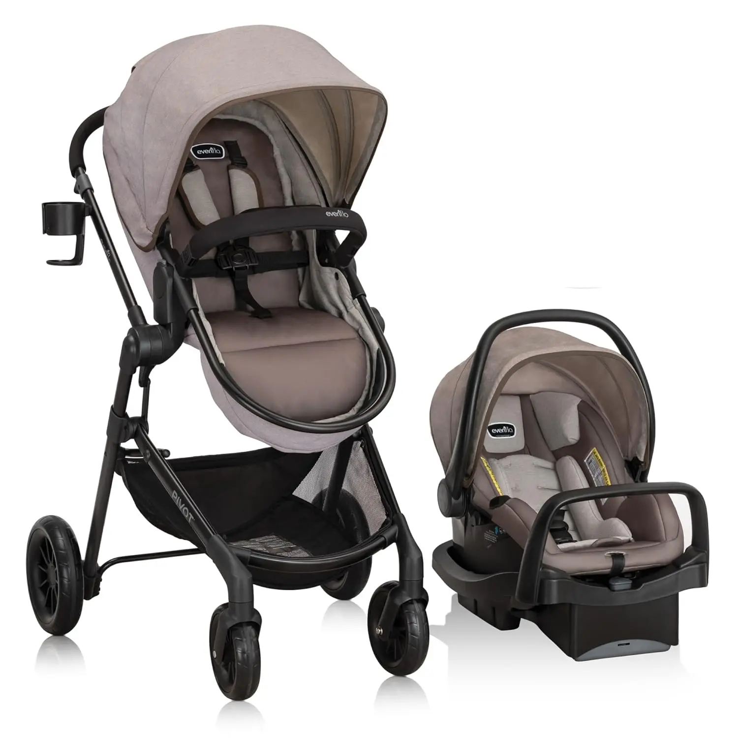 

Modular Travel System with Infant Car Seat, Desert Tan - Easy Setup & Comfort for Newborns