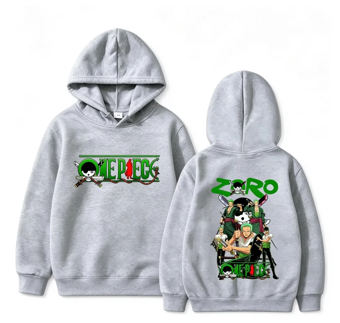 One Piece Zoro Anime Print Hoodie Kinder Jungen Mädchen Unisex Langarm Freizeit Pullover Kapuzenpullover Kinder Alltags-Oberteil