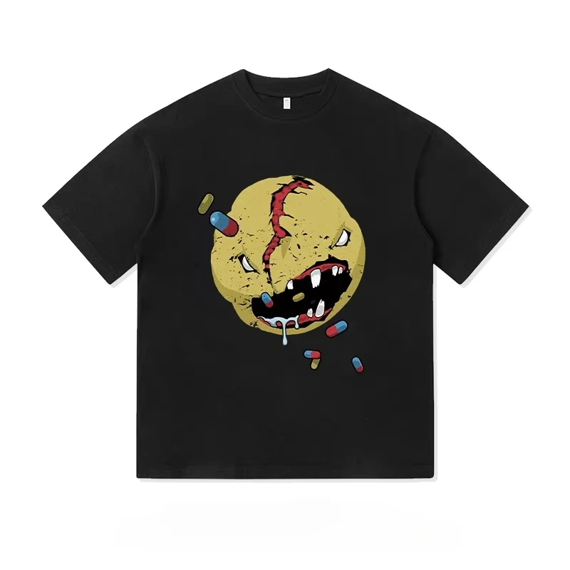 AKIRA The Clowns Gang Logo Graphic T‑Shirt Retro Cyberpunk Anime Print Unisex Short Sleeve Oversized Streetwear Casual Tops
