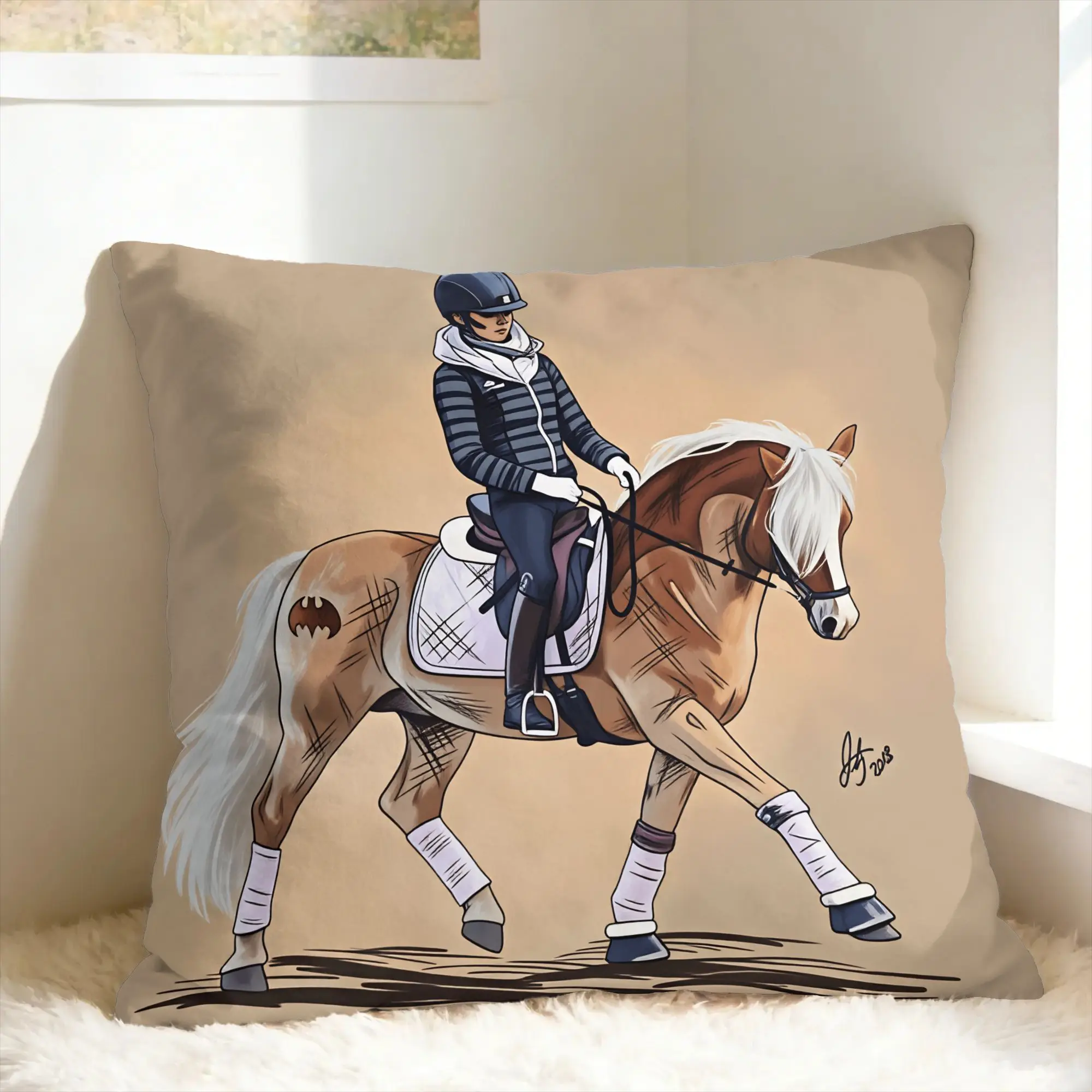 Pillow Case Equestrian Graphic  Pillow Cover For Sofa Car Home Decor Fashion Pillowcases