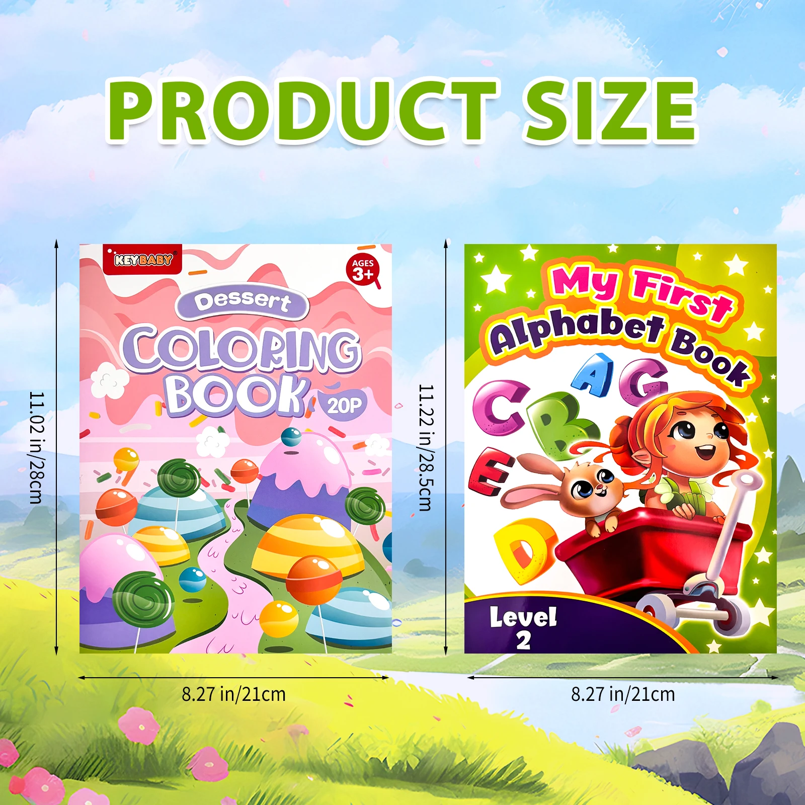 Children's Alphabet Learning Toolkit: My First Alphabet Book + Dessert Coloring Book. Children's coloring adventure