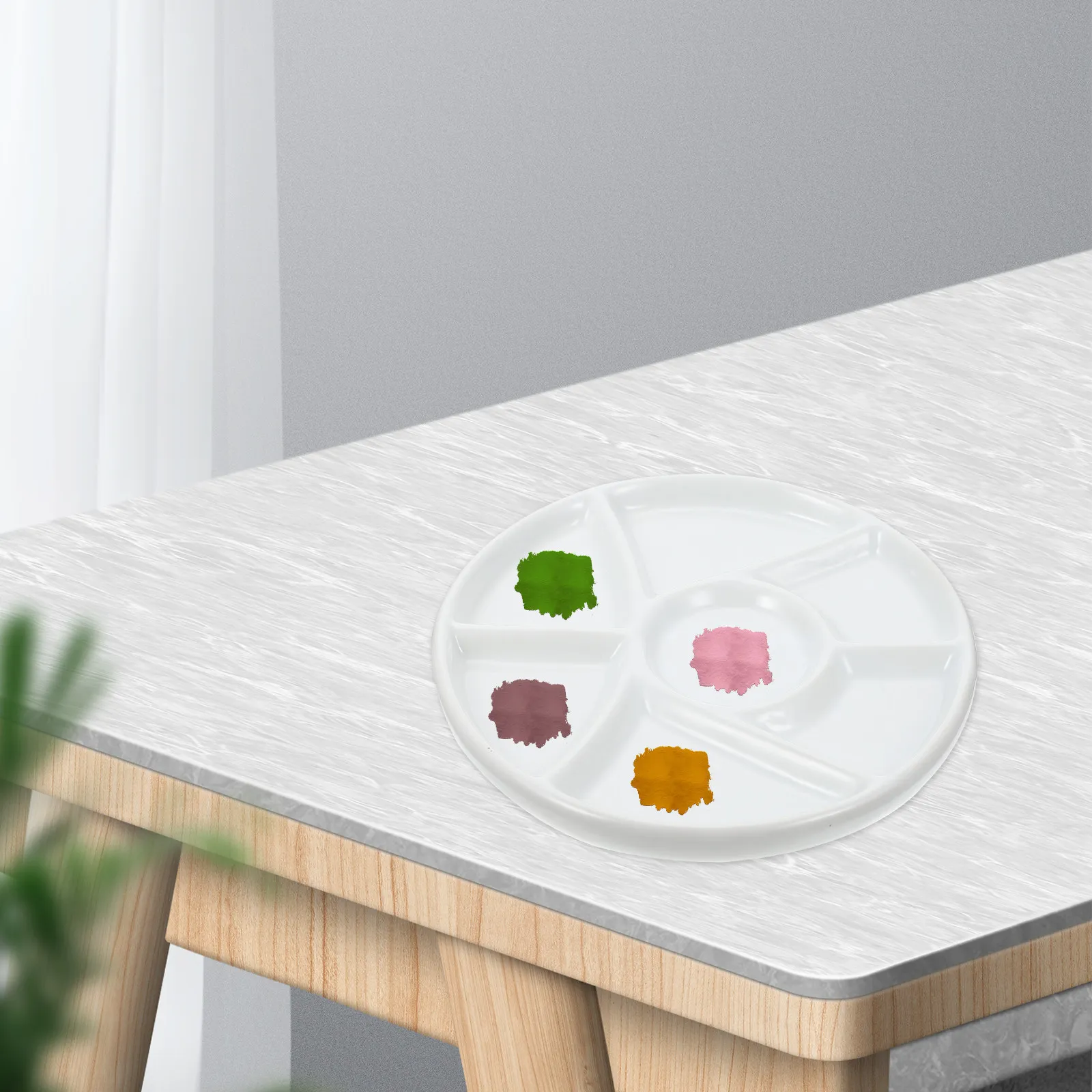 

Круглая керамическая палитра для пигментов: профессиональная, легкая, портативная, для смешивания акварели, чернил, красок и соусов