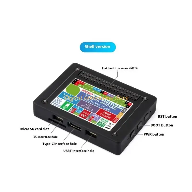 

97QA RP2350 2.41In Touch Display Development Board With 450x600 AMOLED Touches screen And Expandable Storage