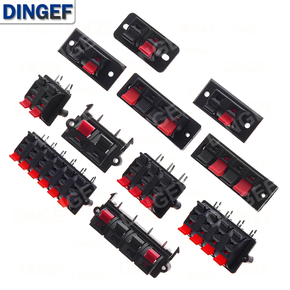 Connecteur Terminal en plastique 2/4/6/8/12 Positions, 5 pièces, prise enfichable, charge à ressort, bornes de haut-parleur Audio, Clip pour planche à pain WP2 -4 -1