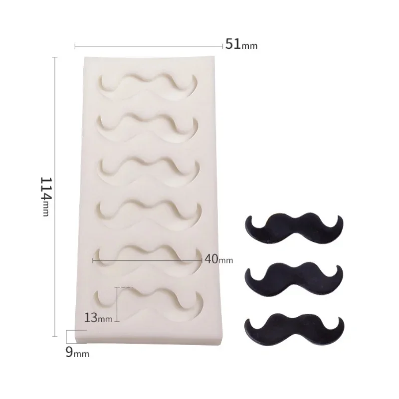 1pc DIY Silicone Mustache Mold Funny Shape Chocolate  Cake Decorating Tools Fondant Baking Dish Costume Party