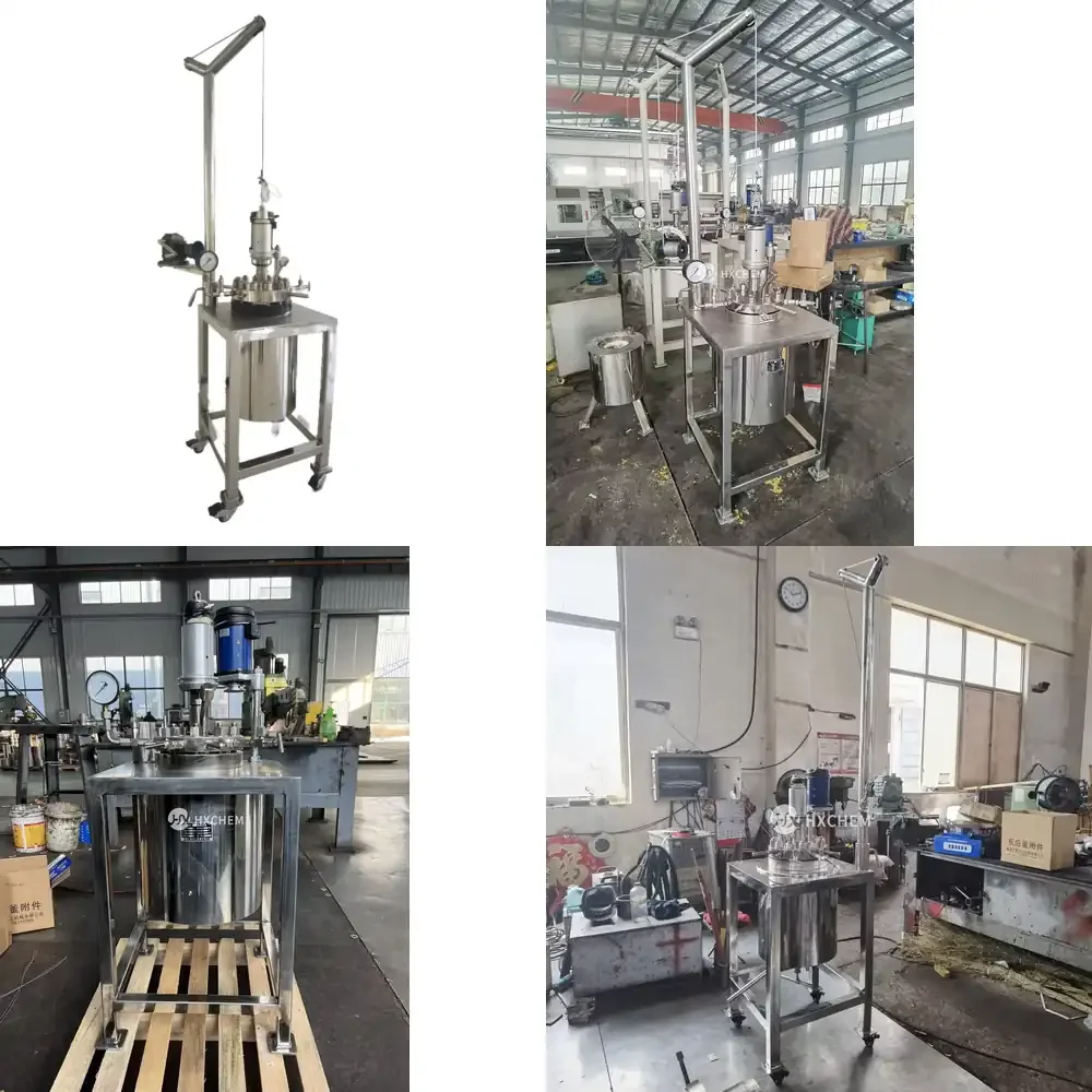 Laboratory Stainless Steel 5L Electric Heating Semi-Automatic Reaction Kettle Pressure Vessel with Motor