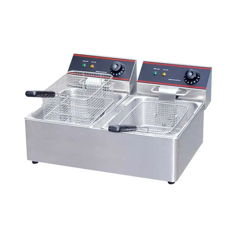 

Commercial Electric Deep Fryer Machine 4+4L for Home Use & Fast Food Restaurants for Potato Chips Fried Chicken New Hotels
