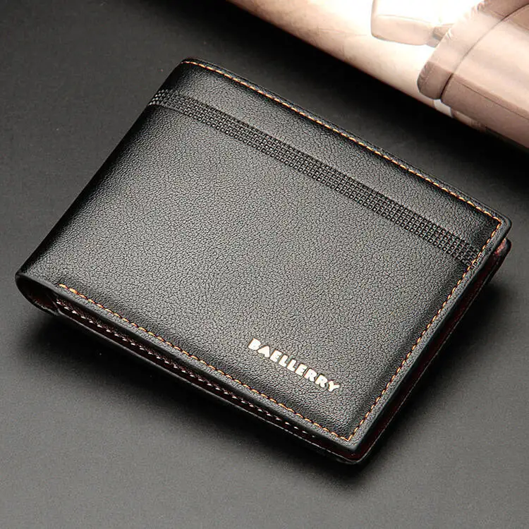 Name Customized New Men Wallet Card Holder High Quality Male Purse PU Leather Business Men Wallets Carteria High-end Business