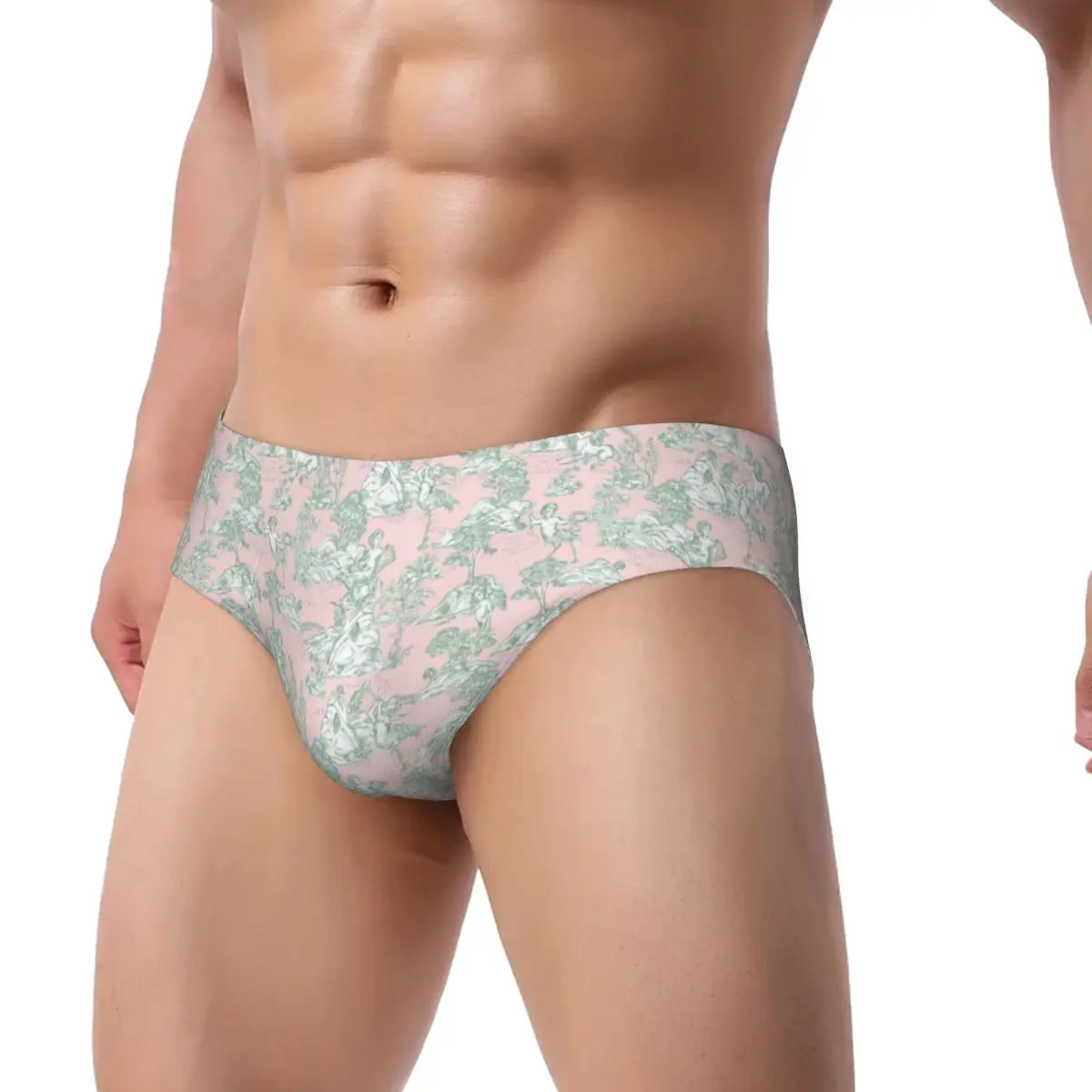 Custom Men's Toile De Jouy Panties Underwear Male Comfort Briefs Underpants