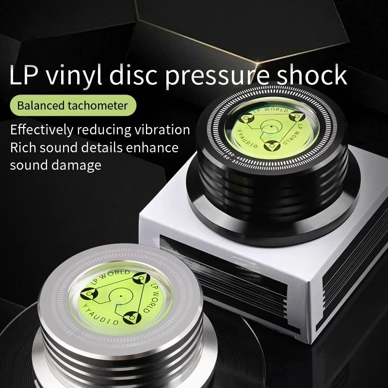 Gramophone Universal 60Hz LP Vinyl Record Player Disc Turntable Stabilizer with Level Aluminum Alloy Weight Clamp Music Player