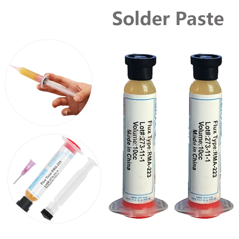 

Solder Paste 10cc RMA223 RMA-223 Soldering Paste Flux Solder Grease For Computer Chips Phone LED BGA SMD PGA PCB Repair Tools