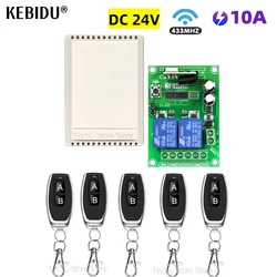 433MHz Universal Wireless Remote Control DC 24V 2CH rf Relay Receiver and Transmitter for Universal Garage door and gate Control