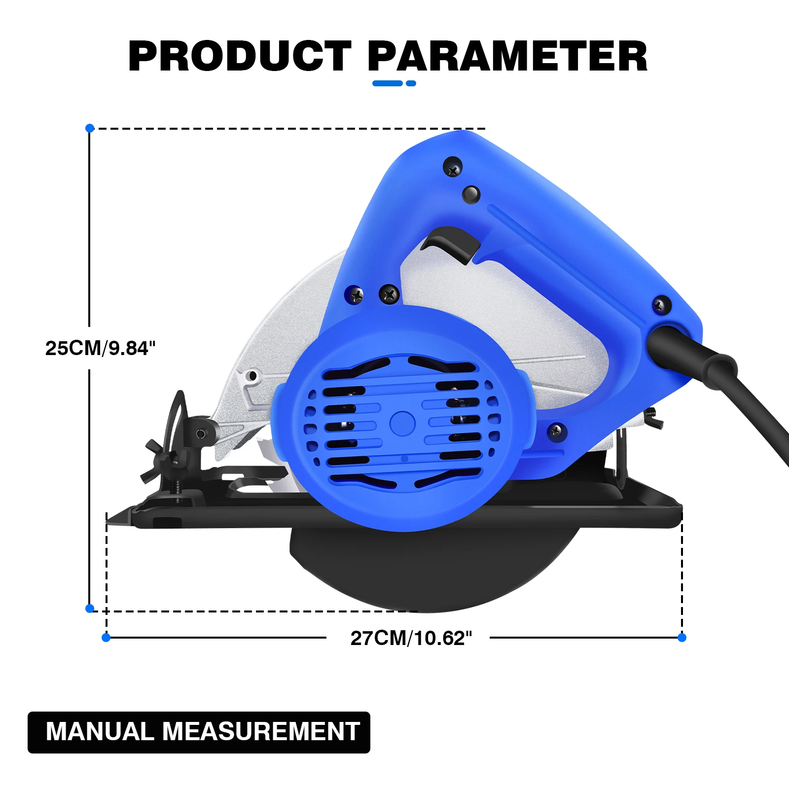 منشار دائري كهربائي، أدوات قطع شفرة معدنية خشبية شديدة التحمل بقدرة 3000 وات، قابلة للتعديل من 0 إلى 45 °   زاوية مشطوفة