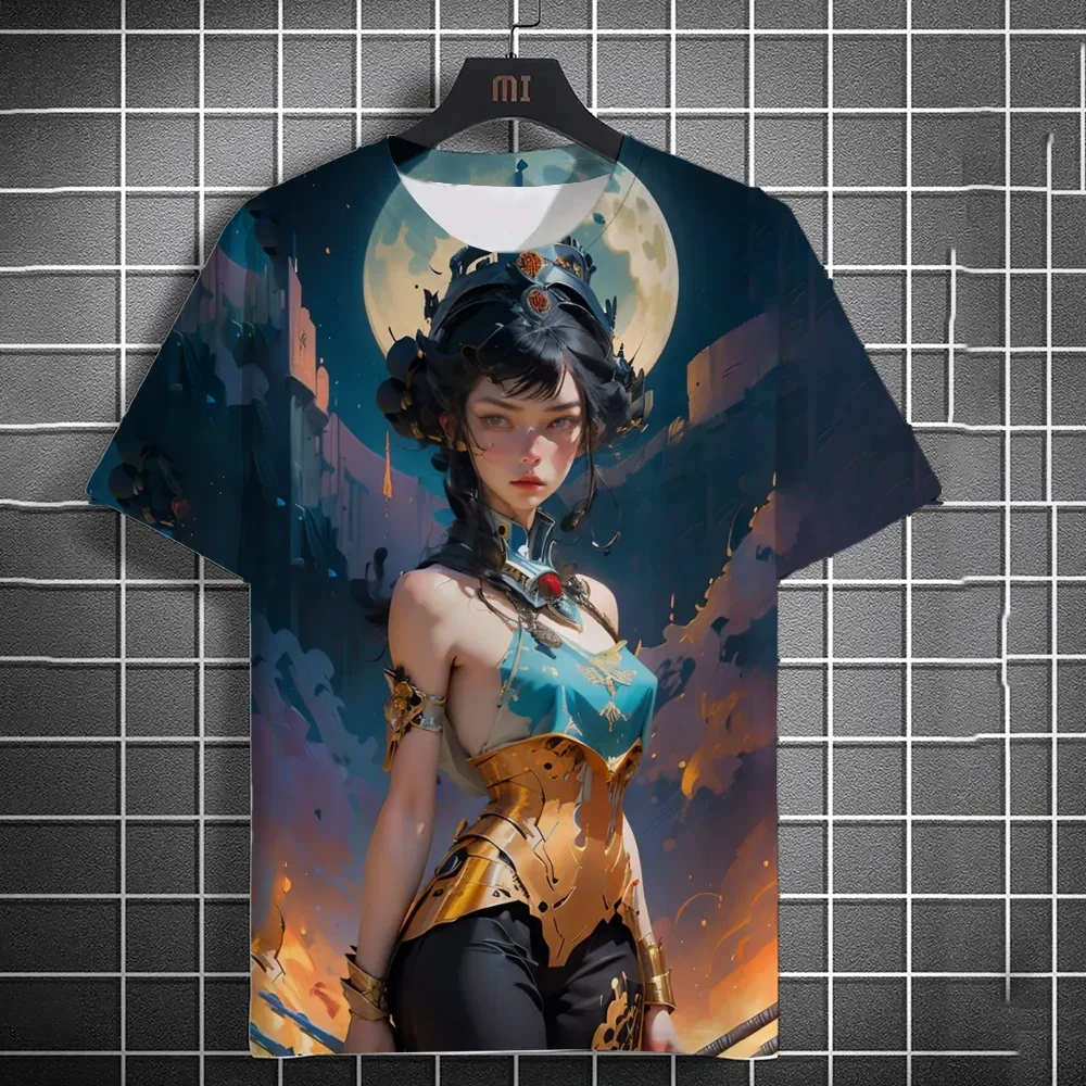 Herren-T-Shirt, 3D-Druck, Anime-Motiv, sexy, bedrucktes T-Shirt, lässiges, lockeres T-Shirt mit kurzen Ärmeln, Herren-Hauskleidung, Oberteil. – Detail 5