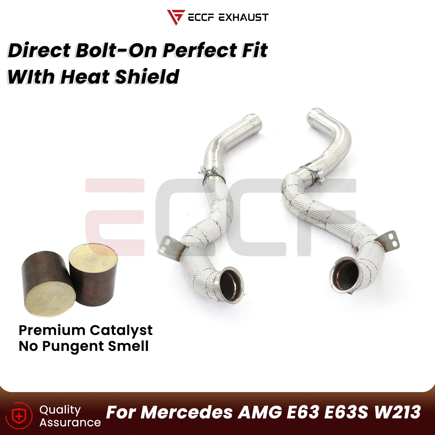

Sporty Downpipe With Heat Shield For Mercedes ML63 W164 M156 6.2L 2006-2011 Without OPF Aggressive Exhaust Sound Plug and Play