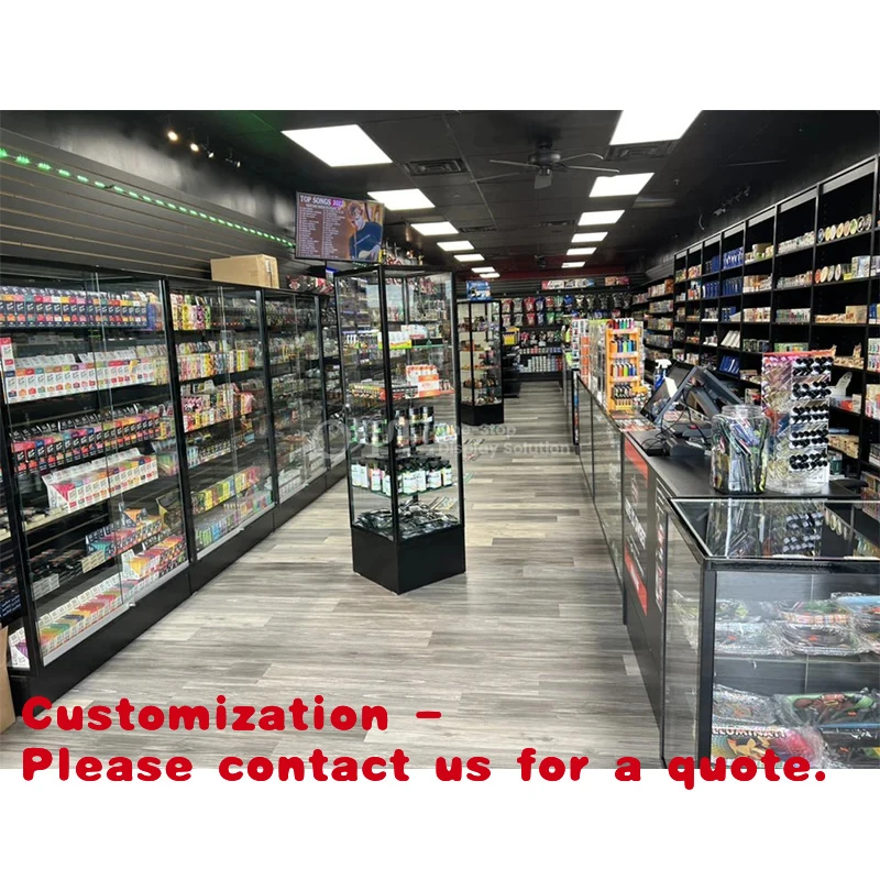 

custom.High End Smoke Shop Design Tobacco Glass Display Shelves Cabinet Display Shelves