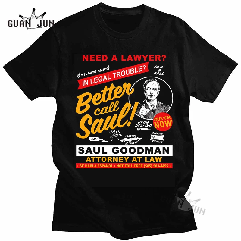 Better Call Saul Vintage T Shirt Mens Oversized Tshirts 100% Cotton Unisex T-shirts Heisenberg Breaking Bad Tees Harajuku Tops