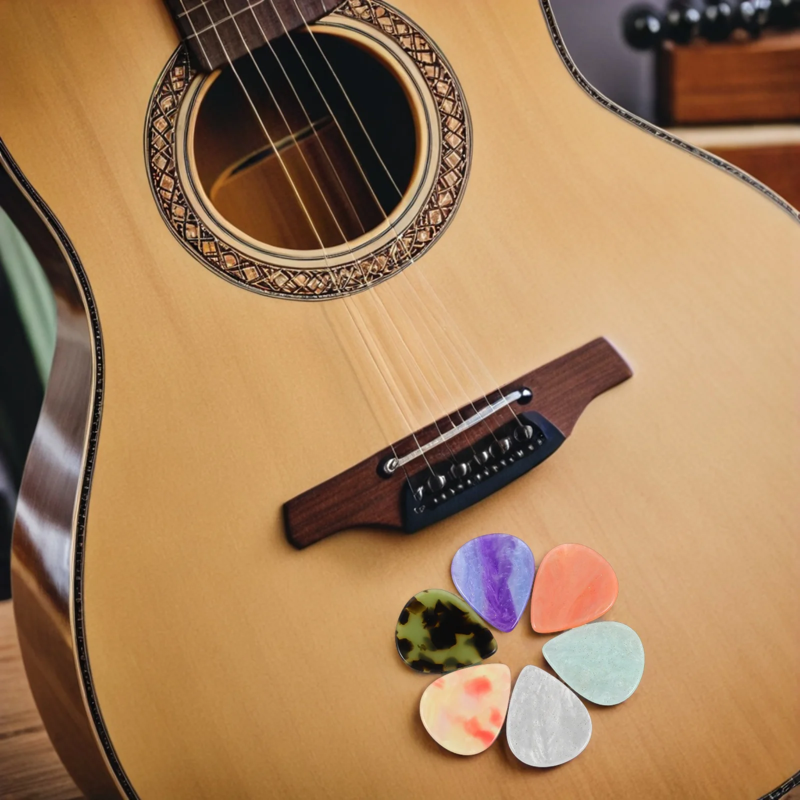 

6 Pcs Resin Guitar Pick Picks and Bass Plectrums Accessories Acoustic Thin for Beginners