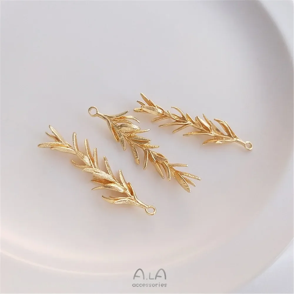 

Preserve color 14K gold maple leaf leaf Willow pendant pendant DIY handmade earrings tassel earrings hairpin pendant