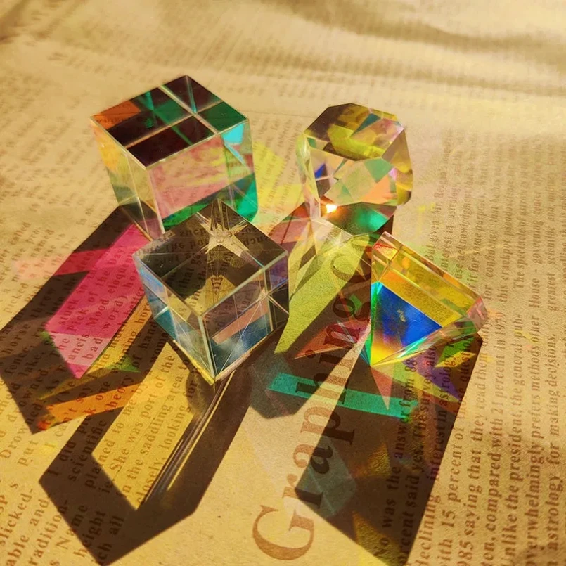 Glass Cube Dichroic Prism X-Cube Prisms for Photographic Beam Splitting Photography Accessories Micro Landscape Gifts Cute Light