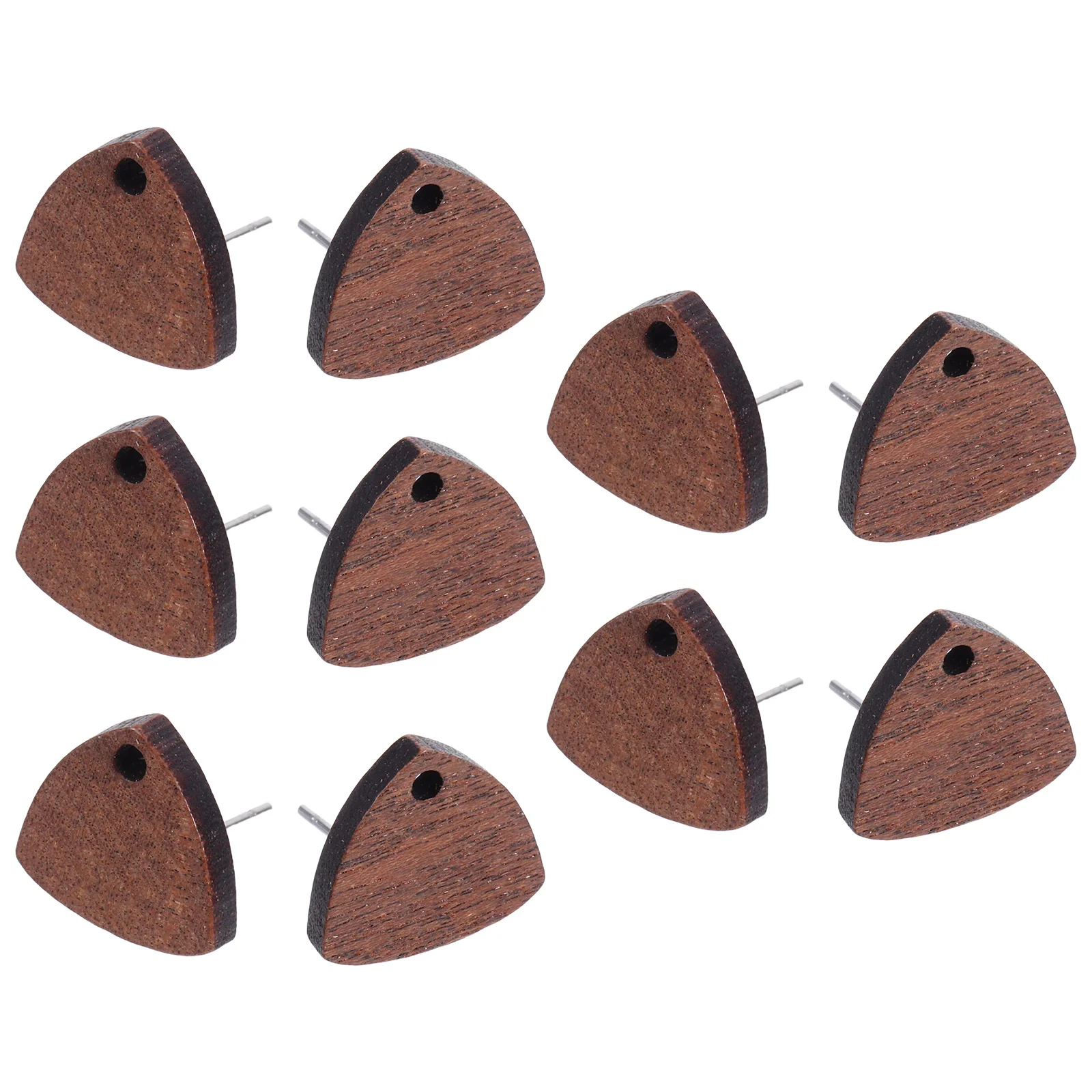 

10Pcs Wooden Ear Studs Triangle Shape Blank Earring Pieces for Jewelry Making Supplies DIY Accessories Comfortable Light Weight