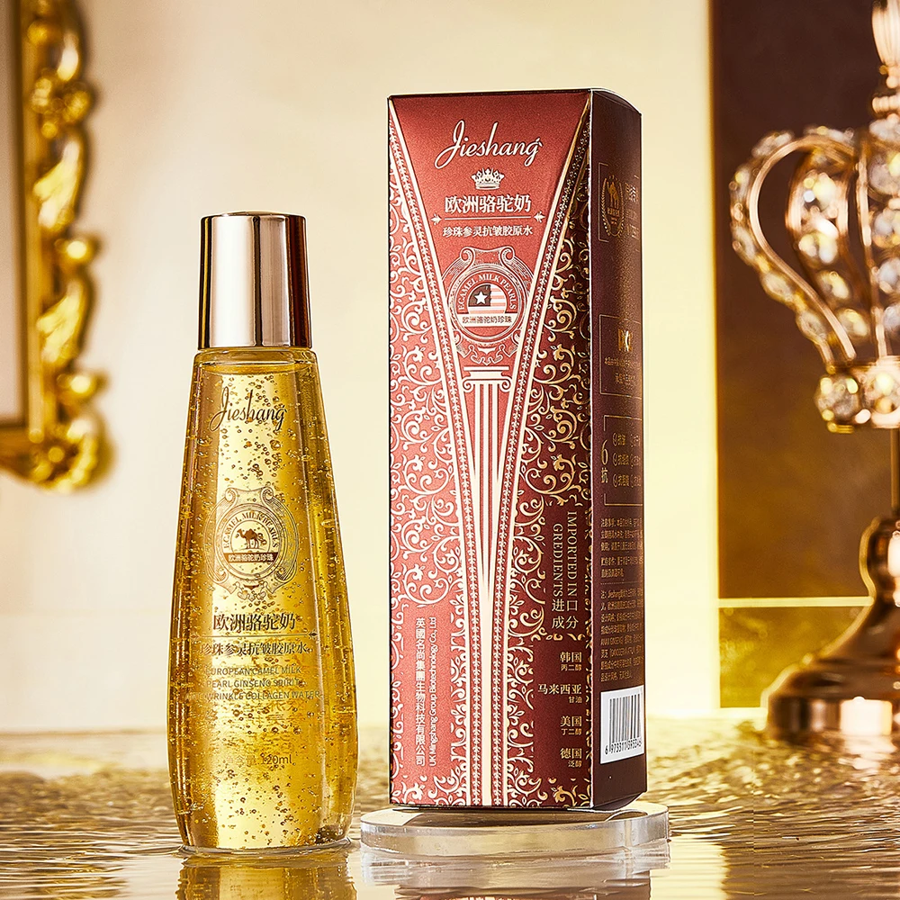 

Camel Milk Pearl Ginseng Spirit Anti Wrinkle Collagen Water Facial Contour Lifting Rich Elastic Tighten Skin Care Face Essence