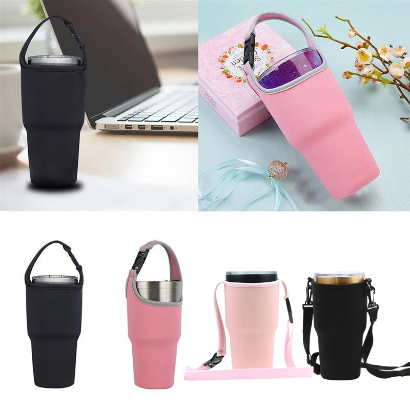 Garrafa de água de viagem ao ar livre saco de esportes copo de gelo conjunto manga bott tumbler portátil tote saco portador copo caneca titular bebida