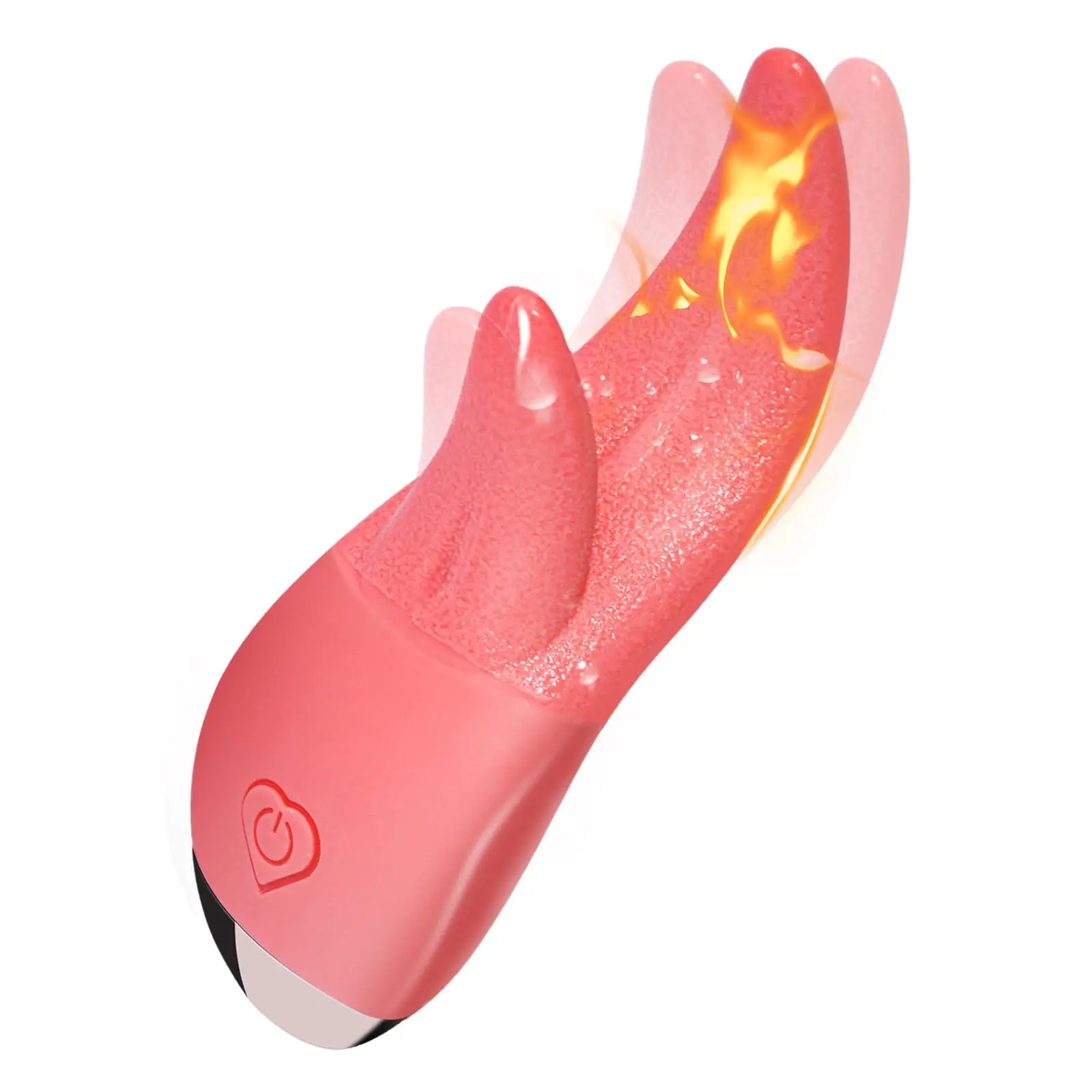 Clitoral Licking Vibrator, Double Tongue Licking Heating Toy with 12 Vibration Modes & Heating Function, for Womens Pleasur