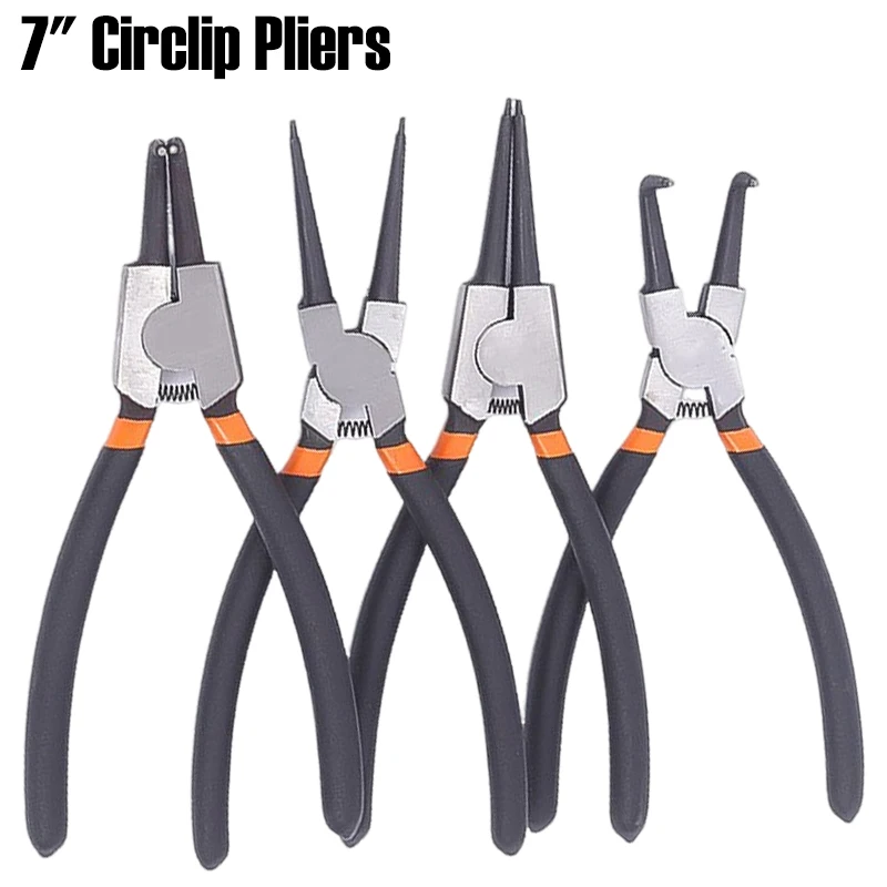 

7 inch Circlip Pliers Internal External Ring Spring Pliers For Removing and Installing Round Snap Locking Rings Hand Tools