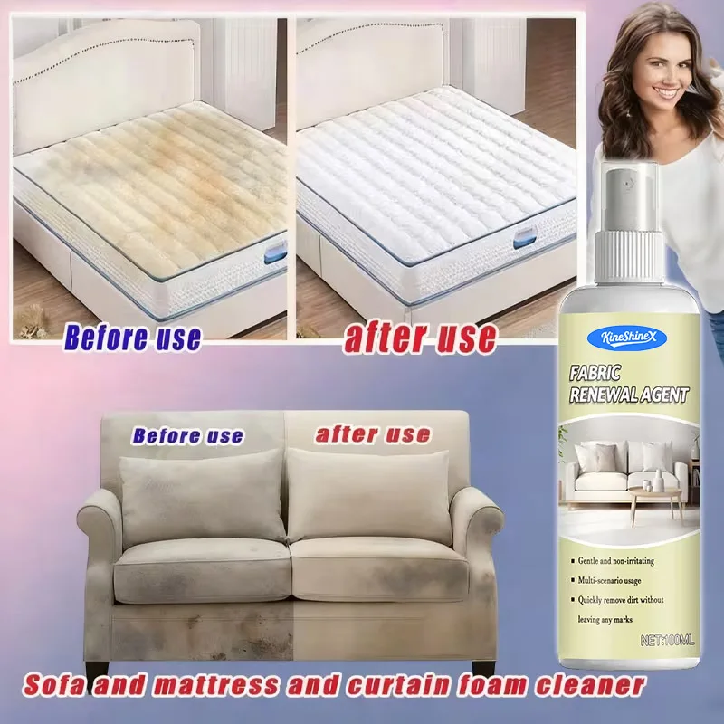 

Fabric Foam Spray Cleaner Care Agent Upholstery Mattress Pet Mat Car Tablecloth Home Decor Stain Remover Gentle Fabric Protector