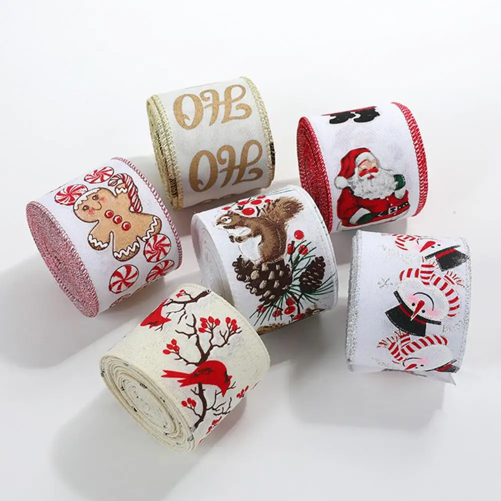 1 Roll Christmas Ribbon DIY Crafts Ribbon Gift Basket Rope Versatile Linen DIY Hair Bow Ribbo Christmas Decorations