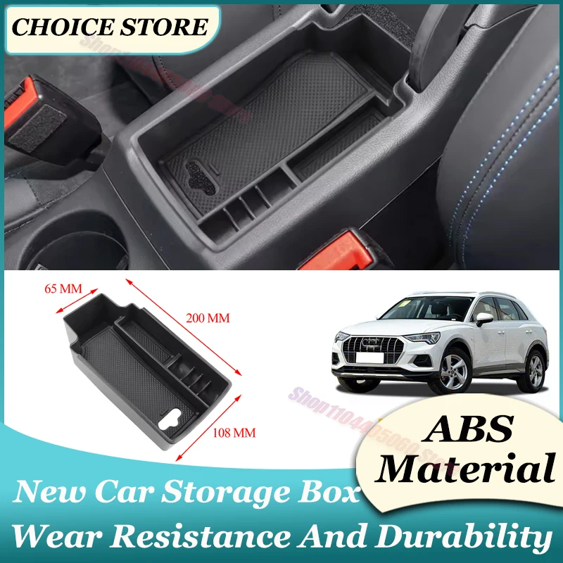 Car Armrest Storage Box Center Console Organizer Tray Pallet Holder For Audi Q3 8U 2013-2018 Accessories
