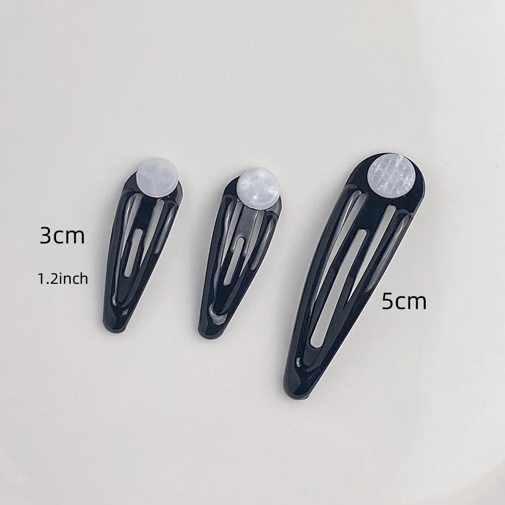 3cm Metal Snap BB Hair Clips with Glue Pad Diy Side Barrettes Mini Hairclip Girls Kids Hair Setting Accessories image 2