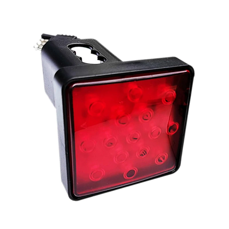 NEW-2 Inch Trailer Truck Hitch Towing Receiver Cover 15 LED Brake Light Lens