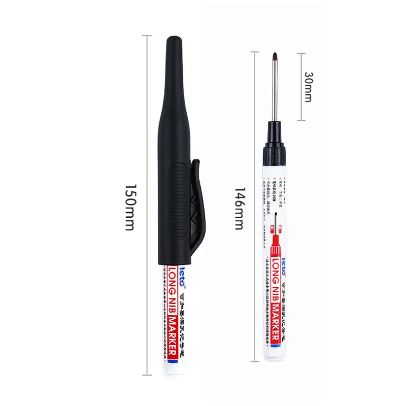 1pcs Multi-Purpose 30mm Deep Hole Long Nib Head Marker For Metal Perforating Pen Waterproof Bathroom Woodworking Decor Tool