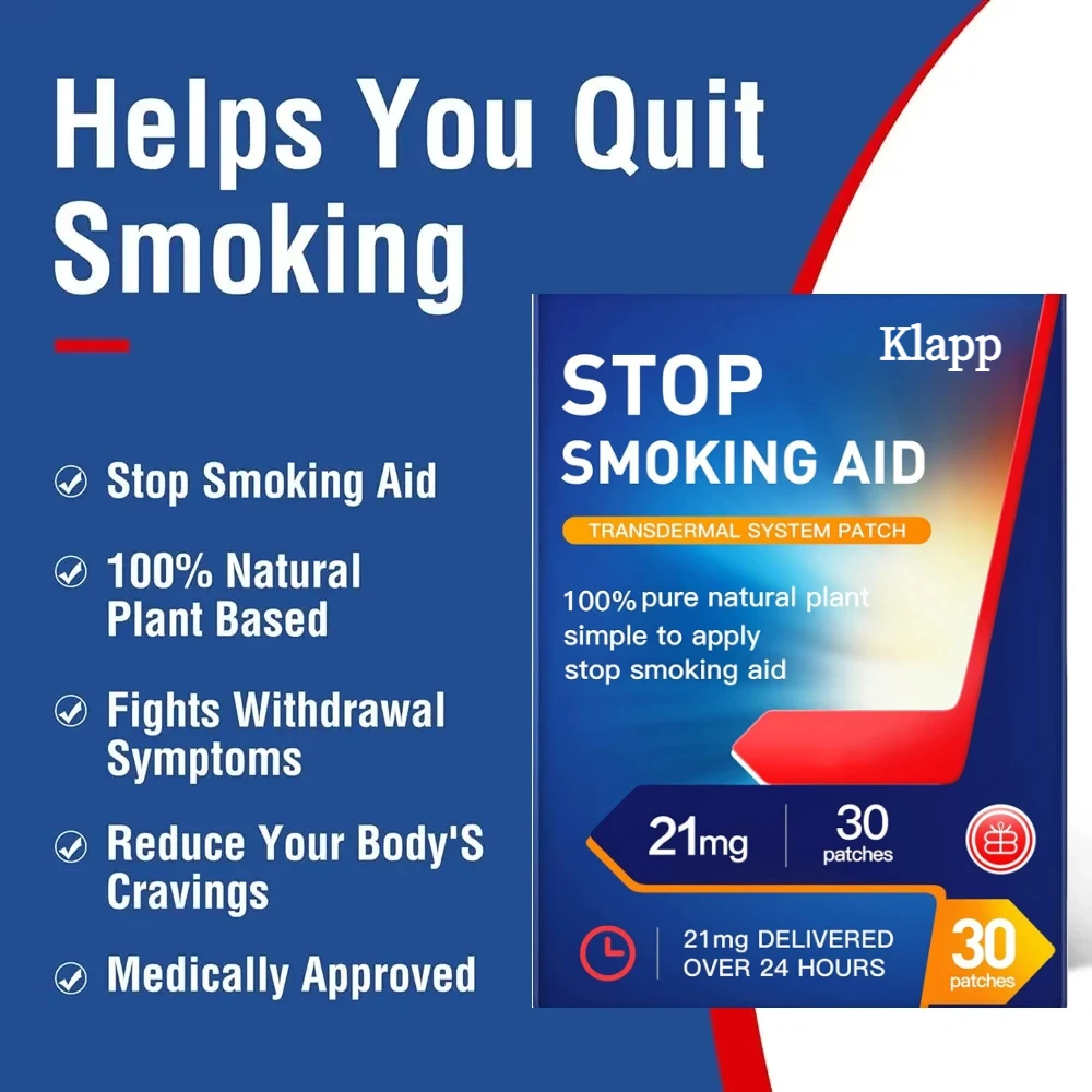 Stop Smoking Transdermal Patches 21 Mg Quit Patches, Easy and Effective Stop Smoking Aid 30 Patches One Month Supply